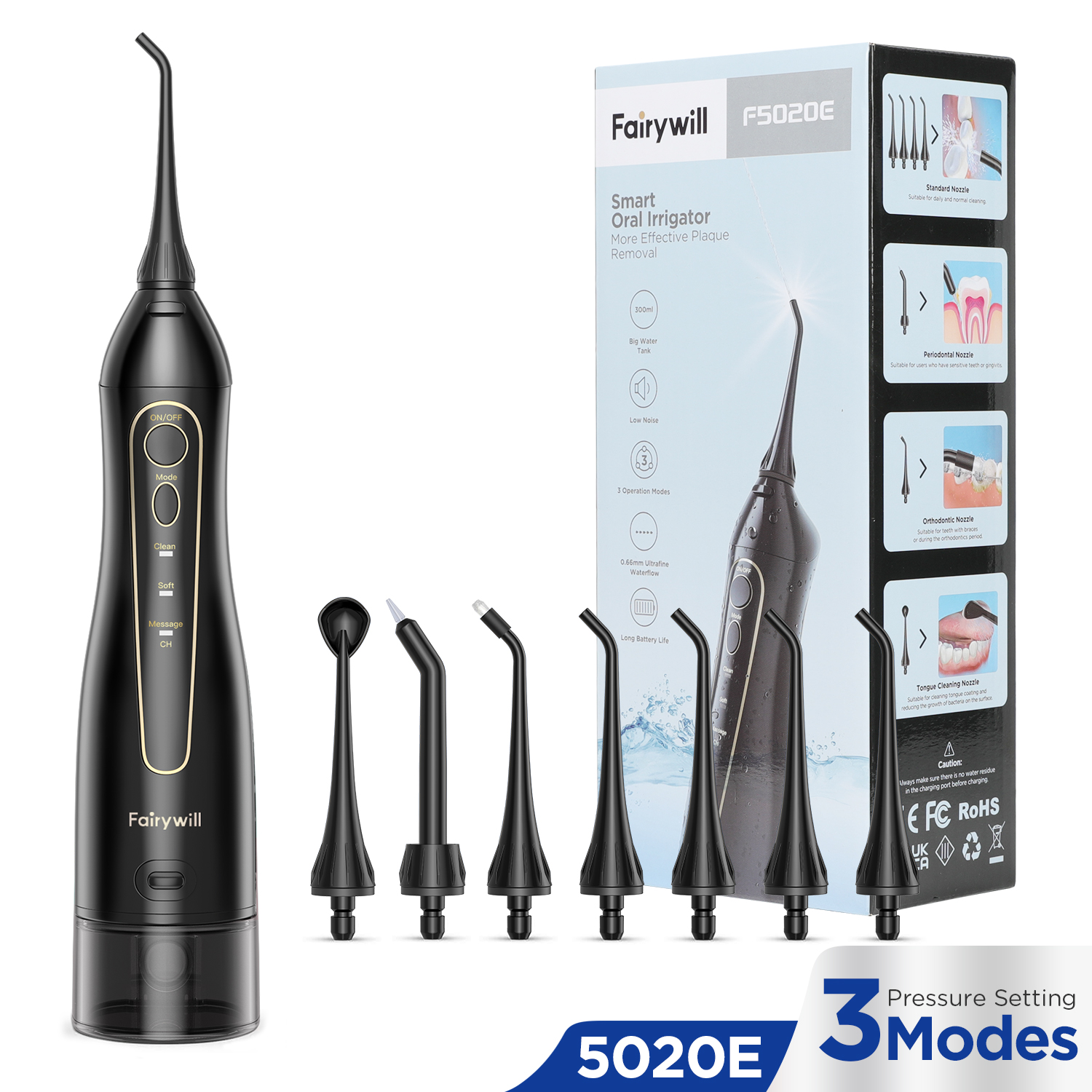 Water Flosser Cordless - Fairywill Water Flossers Oral Irrigator Rechargeable