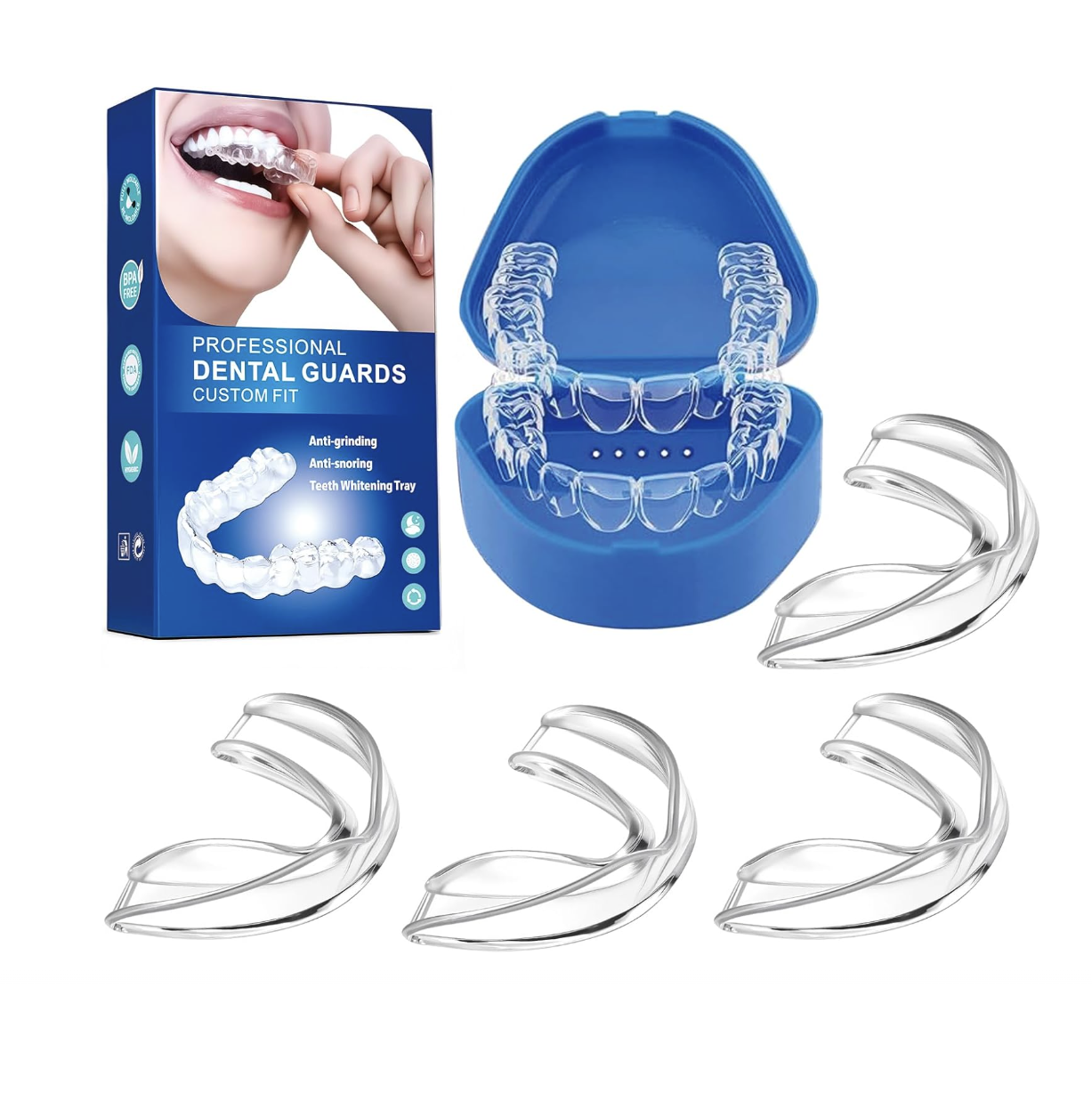 Teeth Whitening Mouth Guard - 4pcs/Box Mouth Guards for Grinding Teeth