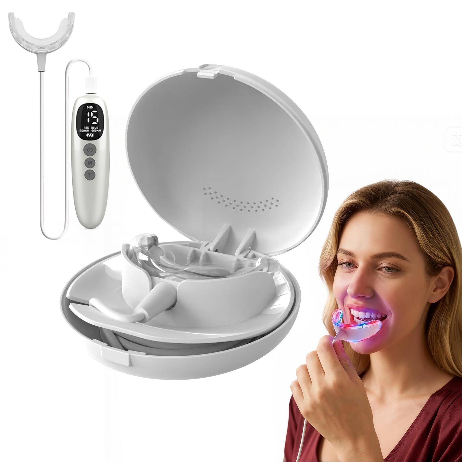 Teeth Whitening Kit With Light - Teeth Whitening Kit 18 Diode RED+Blue
