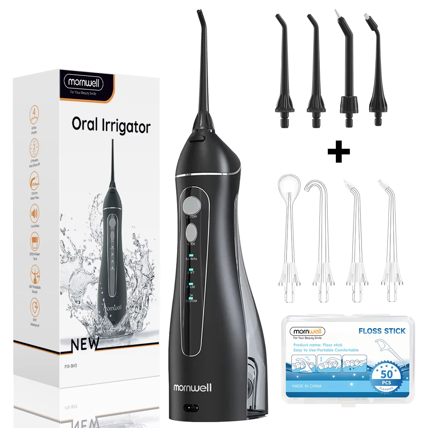 Water Flosser Cordless - Portable F18 Water Flosser 4 Modes