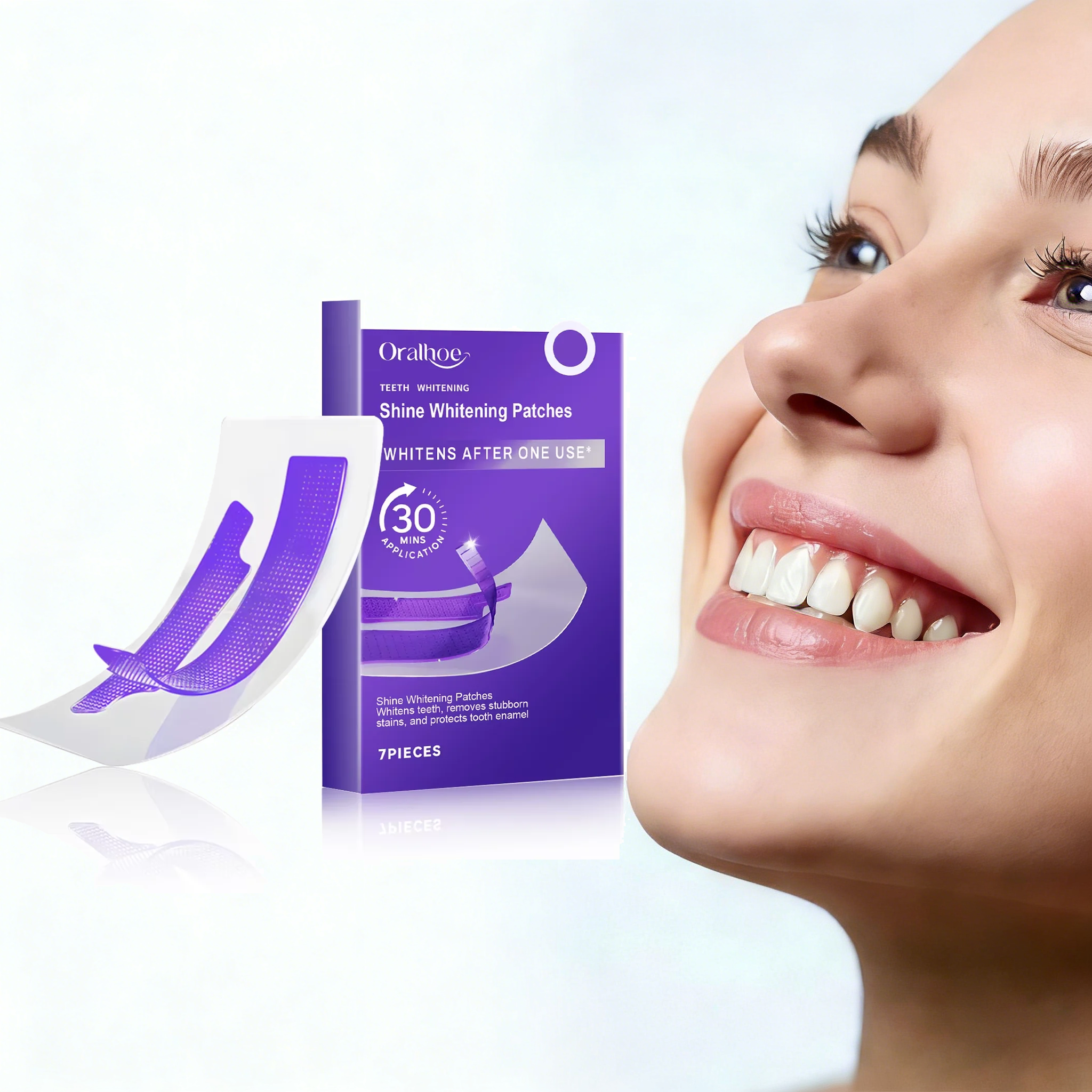 Teeth Whitening At Home - Purple Teeth Whitening Strips Brighten Tooth