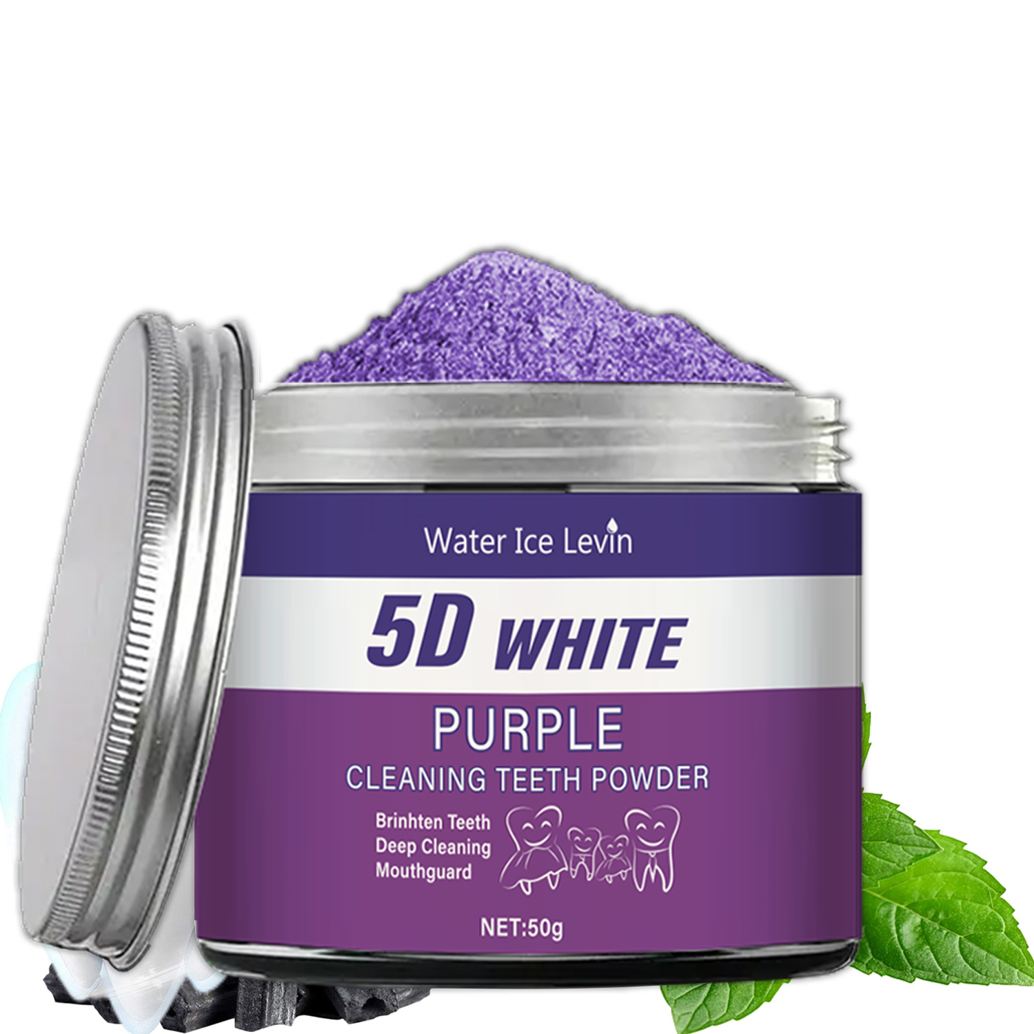 Teeth Whitening Zimba - Purple Teeth Whitening Powder, 50g -