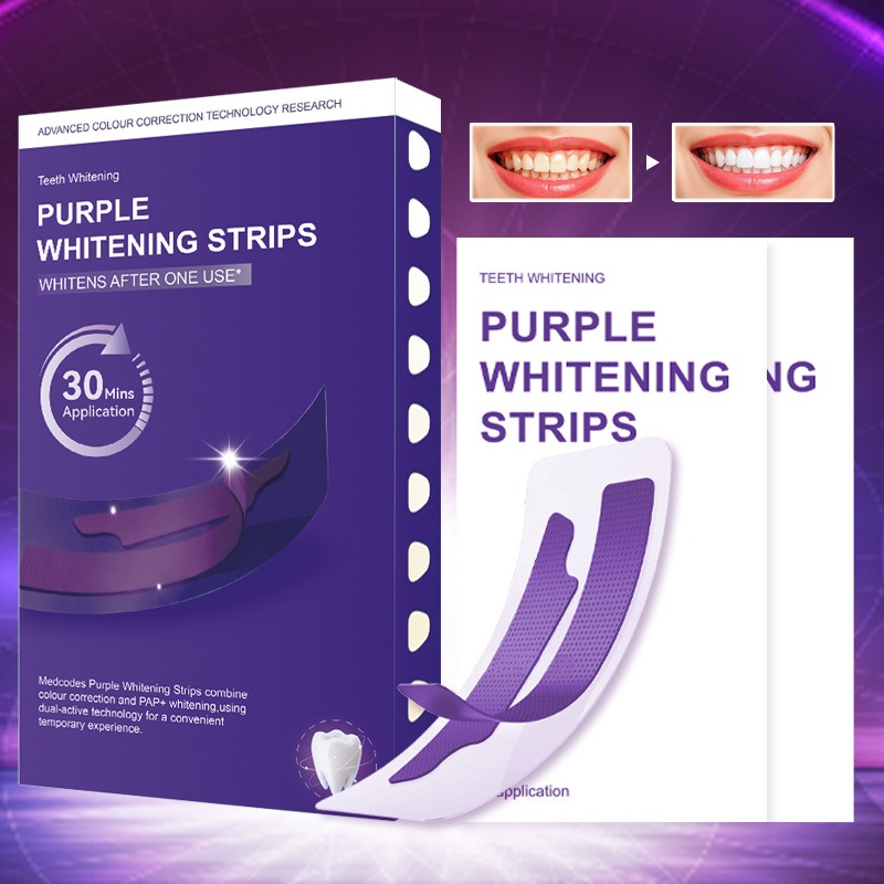 V34 Purple Glowing Dry Tooth S - Teeth Whitening Strips 리뷰 및 가격