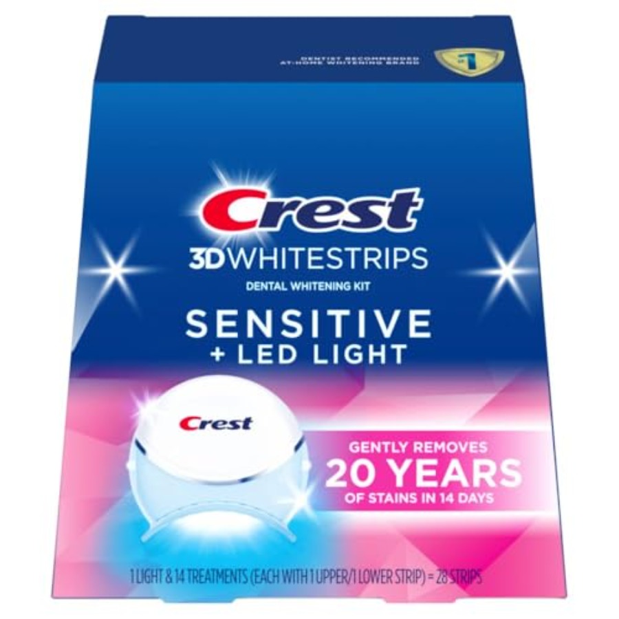 Crest 3D Whitestrips Sensitive - Teeth Whitening Kit With Light 리뷰 및 가격
